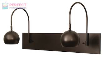 Direct Wire Halo double shade LED picture light in mahogany bronze