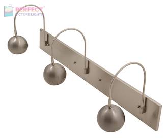 Direct Wire Halo triple shade LED picture light in satin nickel