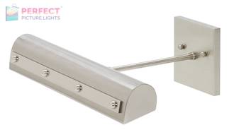 Directwire Traditional 14" LEDZ Picture Light with Rivet Motif (Ball & Strap) in Satin Nickel