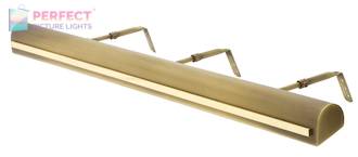 Traditional 36" Picture Light with Strap Motif - Antique Brass
